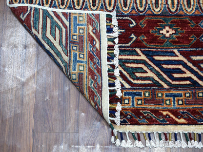 Kazak Kazak hand-knotted wool runner in Blue, 2'4" x 9'2" — SKU O052851 (view 2)
