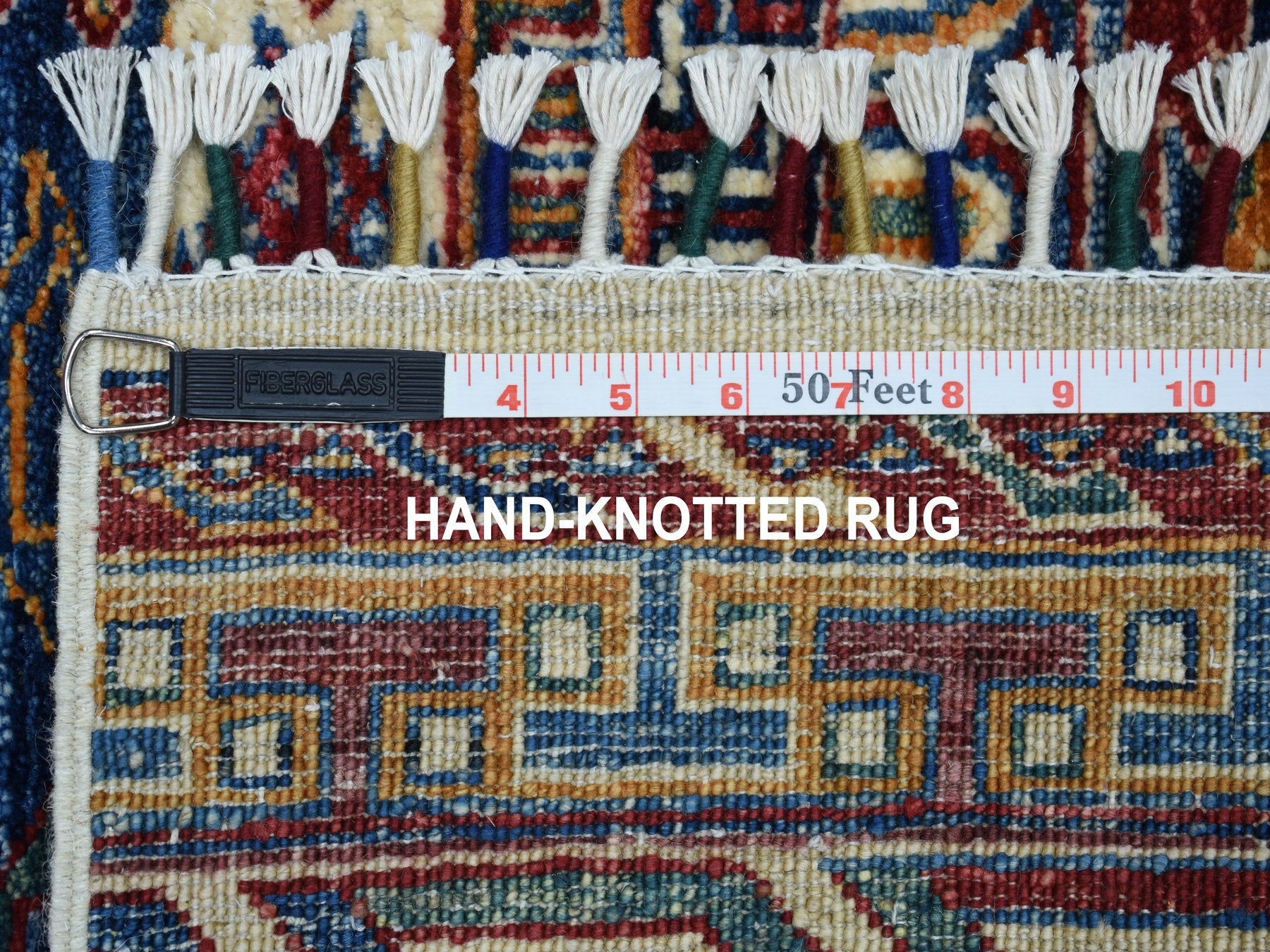 Kazak Kazak hand-knotted wool runner in Blue, 2'4" x 9'2" — SKU O052851 (view 6)