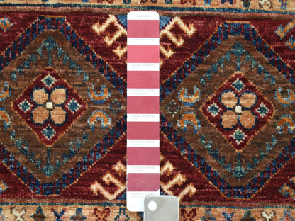 Red 2'9" x 9'0" Tribal Hand knotted Wool Rug - Sku: O052865