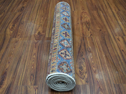 Red 2'9" x 9'0" Tribal Hand knotted Wool Rug - Sku: O052865