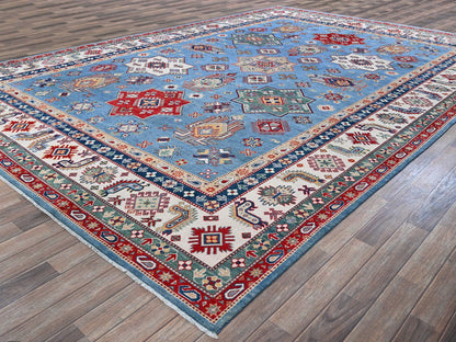 Blue 9'9" x 14'0" Kazak Hand knotted Wool Rug - Sku: O0528