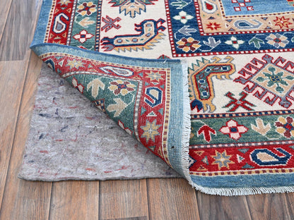 Blue 9'9" x 14'0" Kazak Hand knotted Wool Rug - Sku: O0528