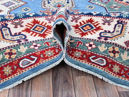 Blue 9'9" x 14'0" Kazak Hand knotted Wool Rug - Sku: O0528