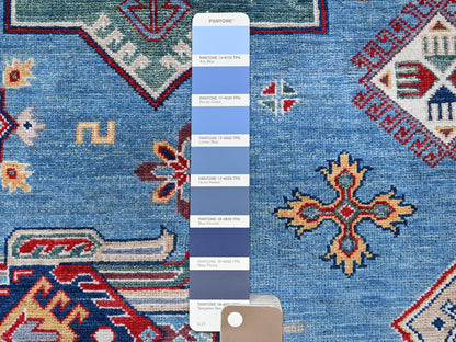 Blue 9'9" x 14'0" Kazak Hand knotted Wool Rug - Sku: O0528