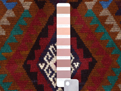 Multicolored 3'7" x 6'1" Tribal Hand knotted Wool Rug - Sku: O053141