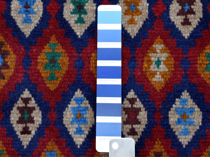 Multicolored 4'0" x 6'1" Tribal Hand knotted Wool Rug - Sku: O053142