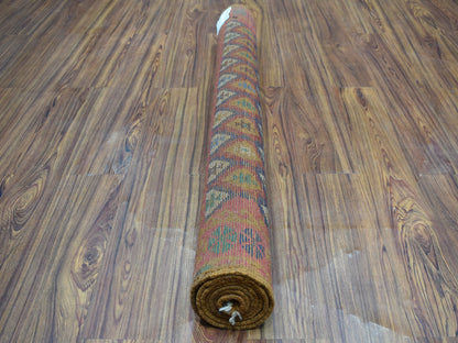 Multicolored 4'0" x 6'1" Tribal Hand knotted Wool Rug - Sku: O053142