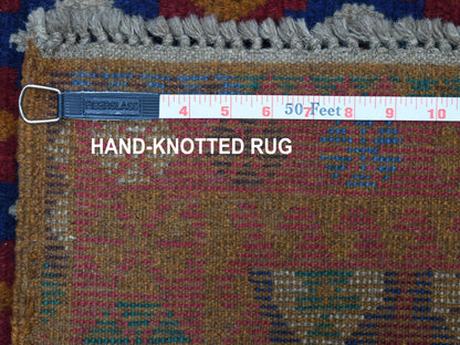 Multicolored 4'0" x 6'1" Tribal Hand knotted Wool Rug - Sku: O053142