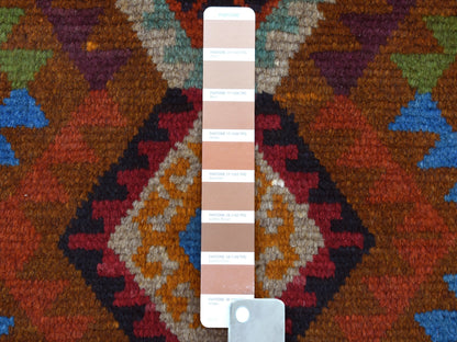 Multicolored 3'9" x 6'0" Tribal Hand knotted Wool Rug - Sku: O053143