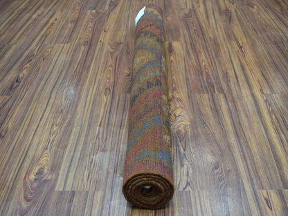 Multicolored 3'9" x 6'0" Tribal Hand knotted Wool Rug - Sku: O053143