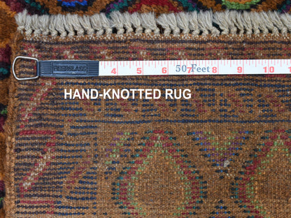 Multicolored 4'3" x 6'2" Tribal Hand knotted Wool Rug - Sku: O053145
