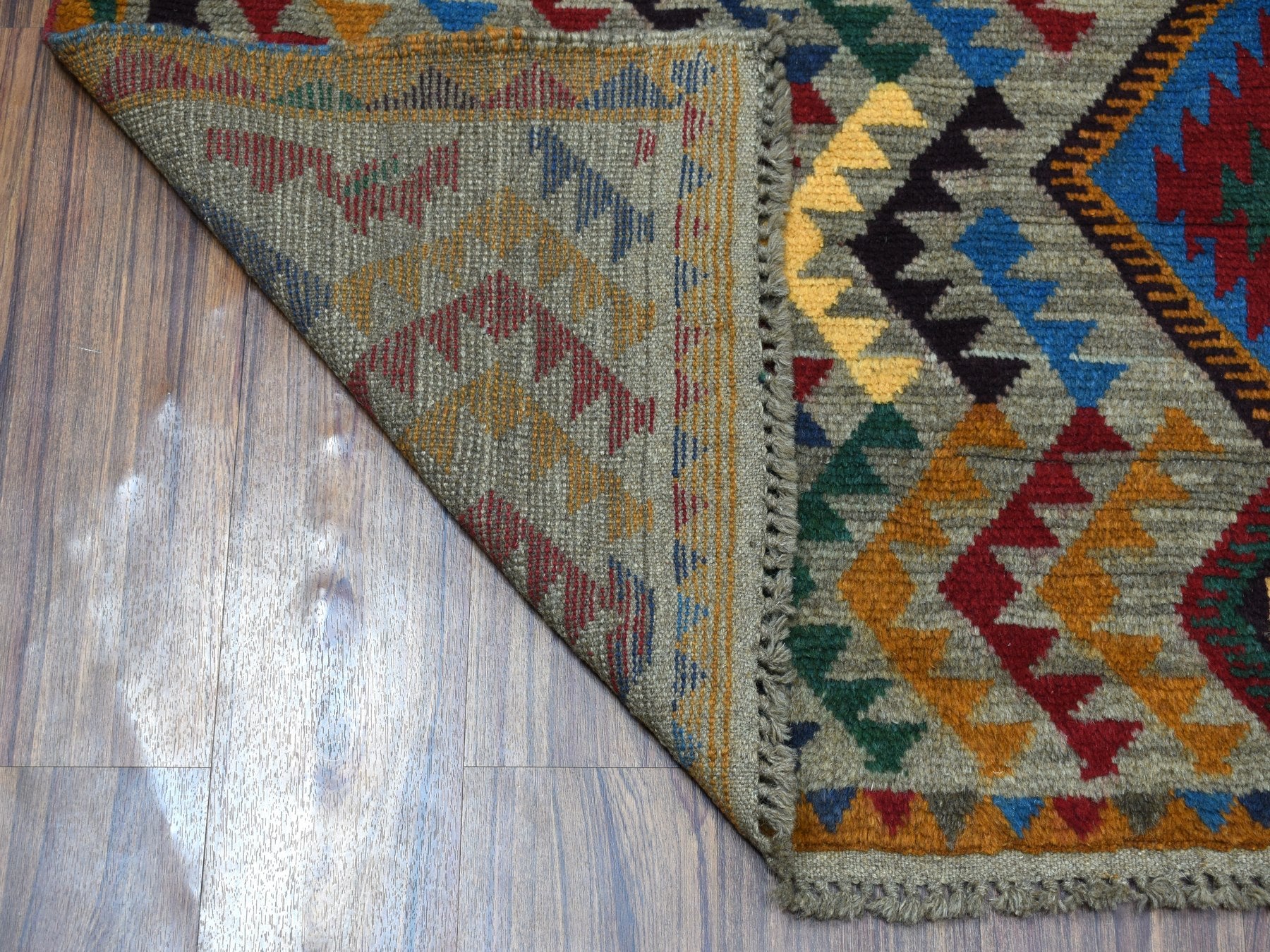Baluch Tribal & Geometric hand-knotted wool rug in Gray, 5'8" x 7'6" — SKU O053149 (view 2)