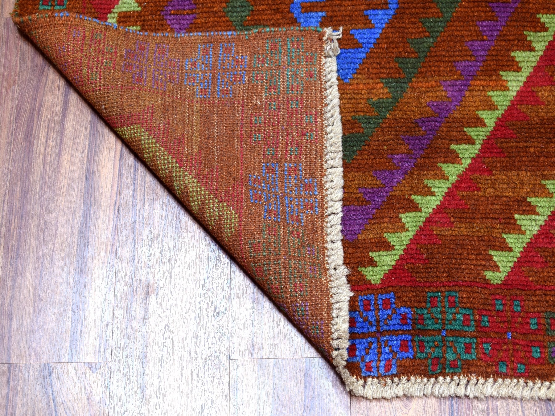 Baluch Tribal & Geometric hand-knotted wool rug in Multicolored, 6'1" x 7'8" — SKU O053150 (view 2)