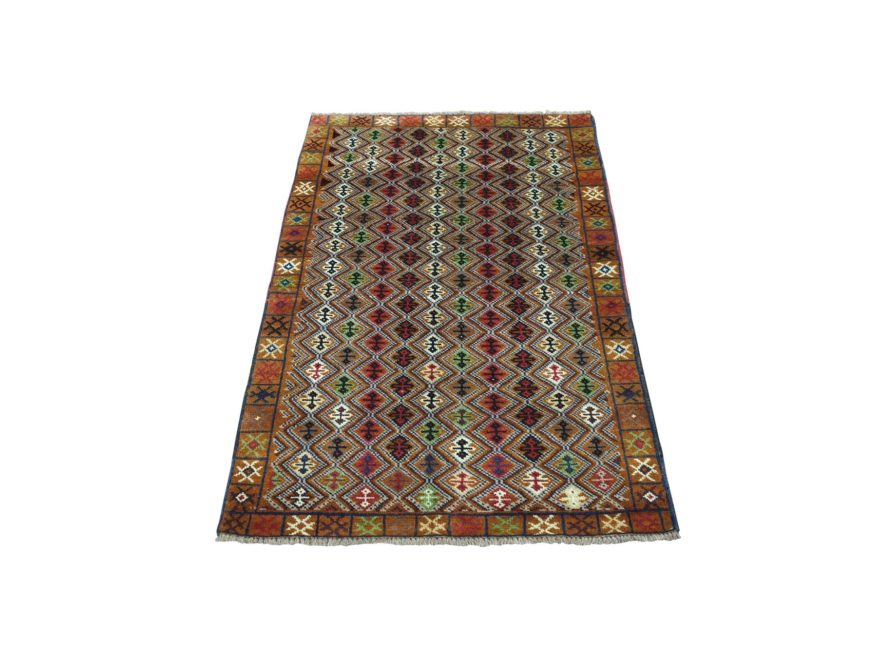 Baluch Tribal & Geometric hand-knotted wool rug in Multicolored & Brown, 3'1" x 4'8" — SKU O053175