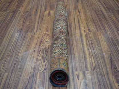 Multicolored 3'1" x 4'8" Tribal Hand knotted Wool Rug - Sku: O053175