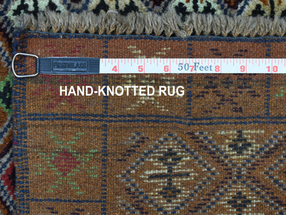 Multicolored 3'1" x 4'8" Tribal Hand knotted Wool Rug - Sku: O053175
