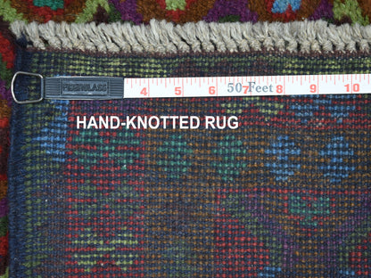 Purple 3'5" x 4'8" Tribal Hand knotted Wool Rug - Sku: O053179