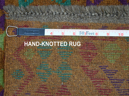 Multicolored 3'1" x 4'9" Tribal Hand knotted Wool Rug - Sku: O053181