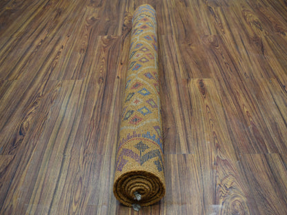 Multicolored 4'0" x 5'10" Tribal Hand knotted Wool Rug - Sku: O053182