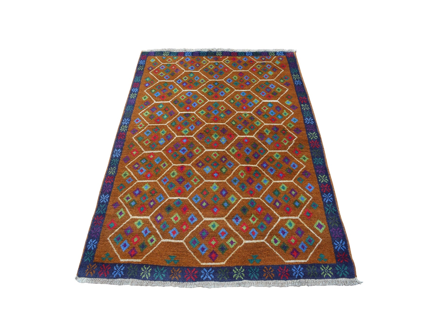 Baluch Tribal & Geometric hand-knotted wool rug in Multicolored, 4' x 6' — SKU O053183
