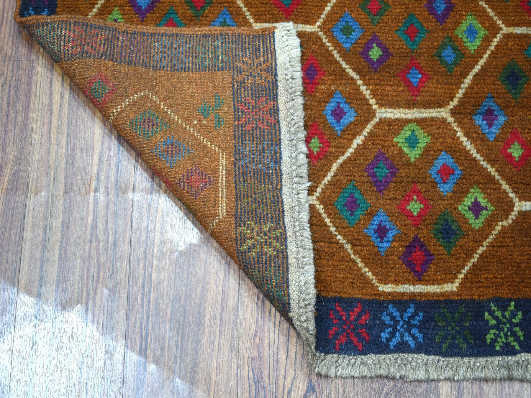 Baluch Tribal & Geometric hand-knotted wool rug in Multicolored, 4' x 6' — SKU O053183 (view 2)