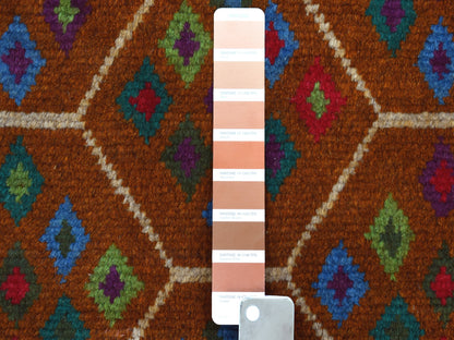 Multicolored 4'0" x 6'0" Tribal Hand knotted Wool Rug - Sku: O053183