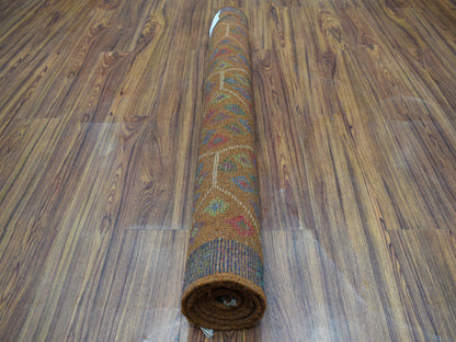Multicolored 4'0" x 6'0" Tribal Hand knotted Wool Rug - Sku: O053183