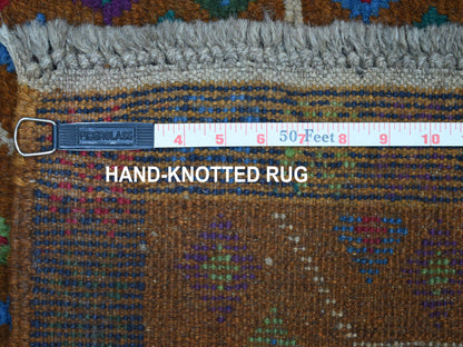 Multicolored 4'0" x 6'0" Tribal Hand knotted Wool Rug - Sku: O053183
