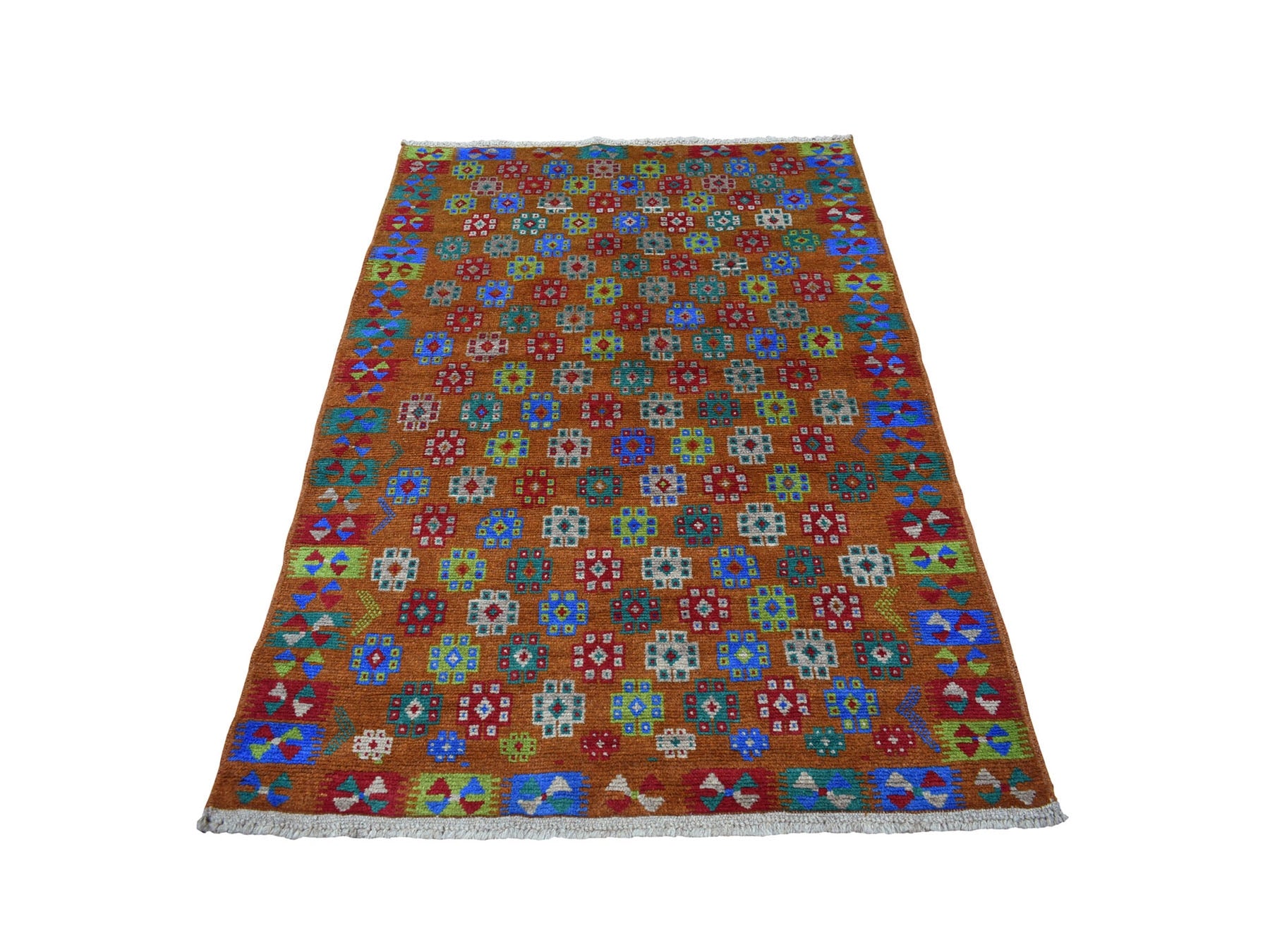 Baluch Tribal & Geometric hand-knotted wool rug in Multicolored, 4'1" x 5'9" — SKU O053185