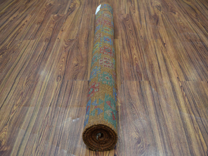 Multicolored 4'1" x 5'9" Tribal Hand knotted Wool Rug - Sku: O053185