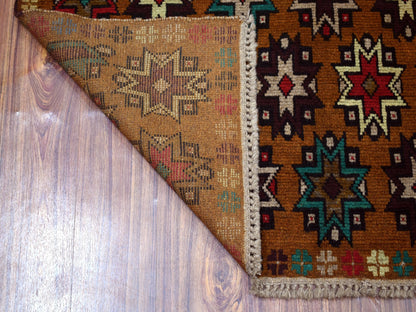 Multicolored 4'1" x 6'1" Tribal Hand knotted Wool Rug - Sku: O053186