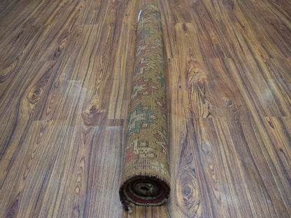 Multicolored 4'1" x 6'1" Tribal Hand knotted Wool Rug - Sku: O053186