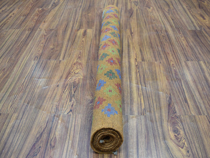 Multicolored 4'1" x 6'1" Tribal Hand knotted Wool Rug - Sku: O053189