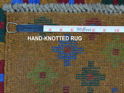 Multicolored 4'1" x 6'1" Tribal Hand knotted Wool Rug - Sku: O053189