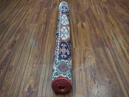 Red 4'0" x 6'0" Tribal Hand knotted Wool Rug - Sku: O053193
