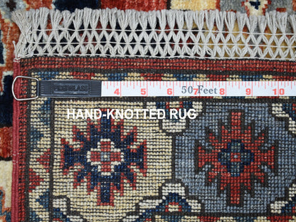 Red 4'0" x 6'0" Tribal Hand knotted Wool Rug - Sku: O053193