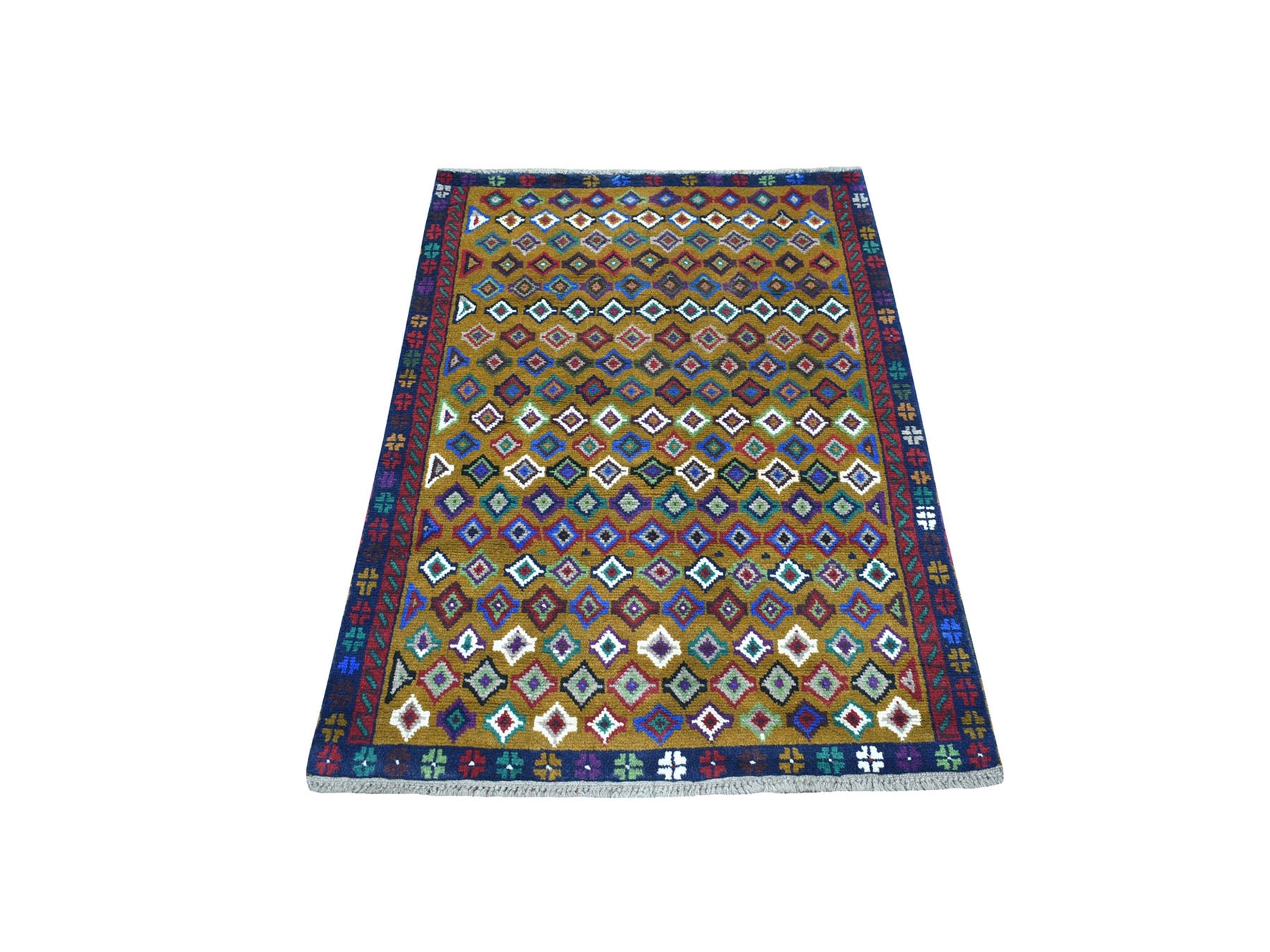 Baluch Tribal & Geometric hand-knotted wool rug in Multicolored, 3'3" x 4'8" — SKU O053273
