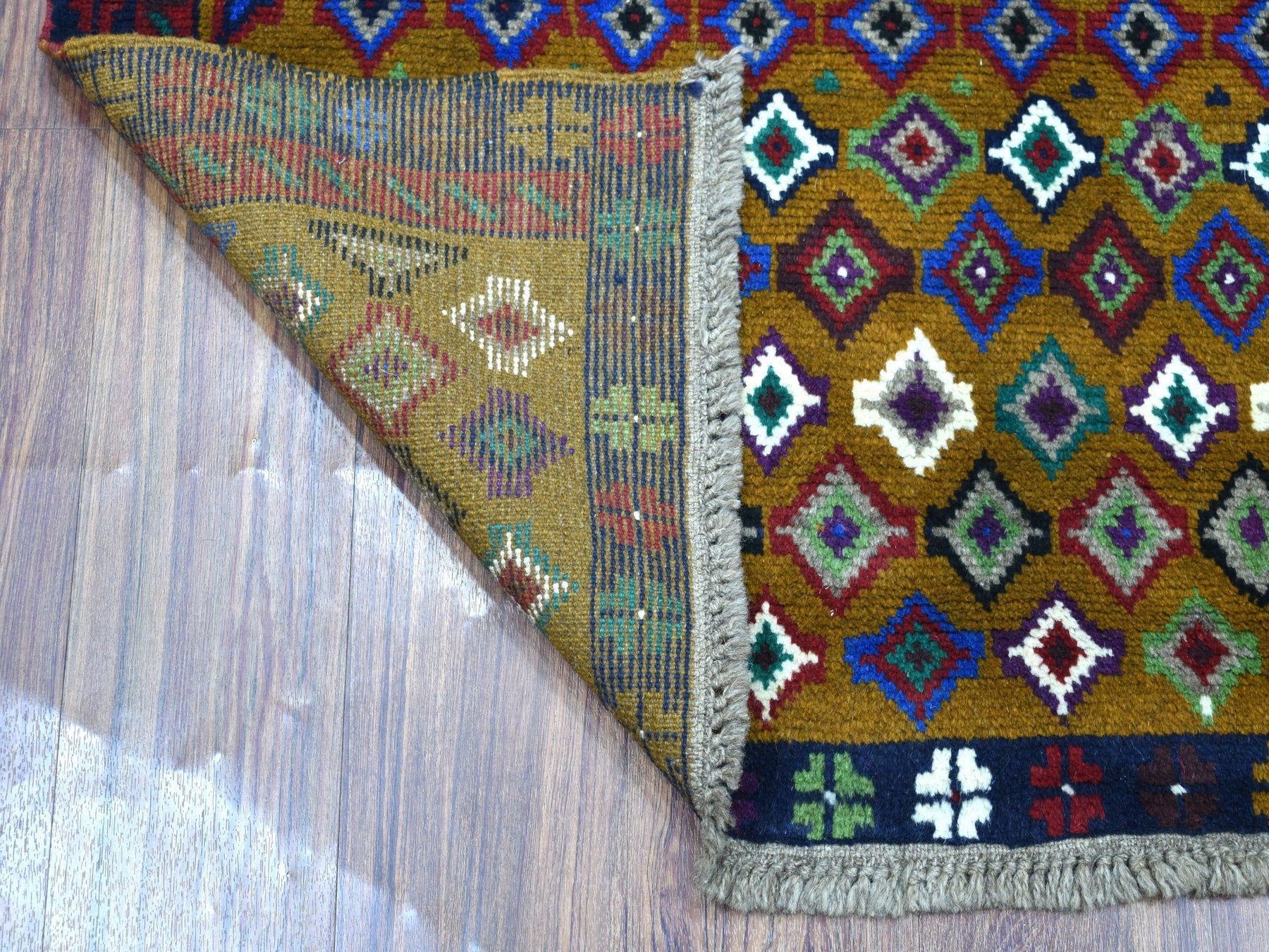 Baluch Tribal & Geometric hand-knotted wool rug in Multicolored, 3'3" x 4'8" — SKU O053273 (view 2)