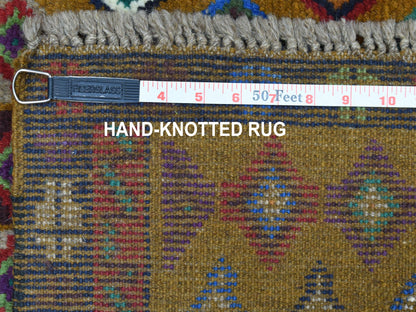 Multicolored 3'3" x 4'8" Tribal Hand knotted Wool Rug - Sku: O053273