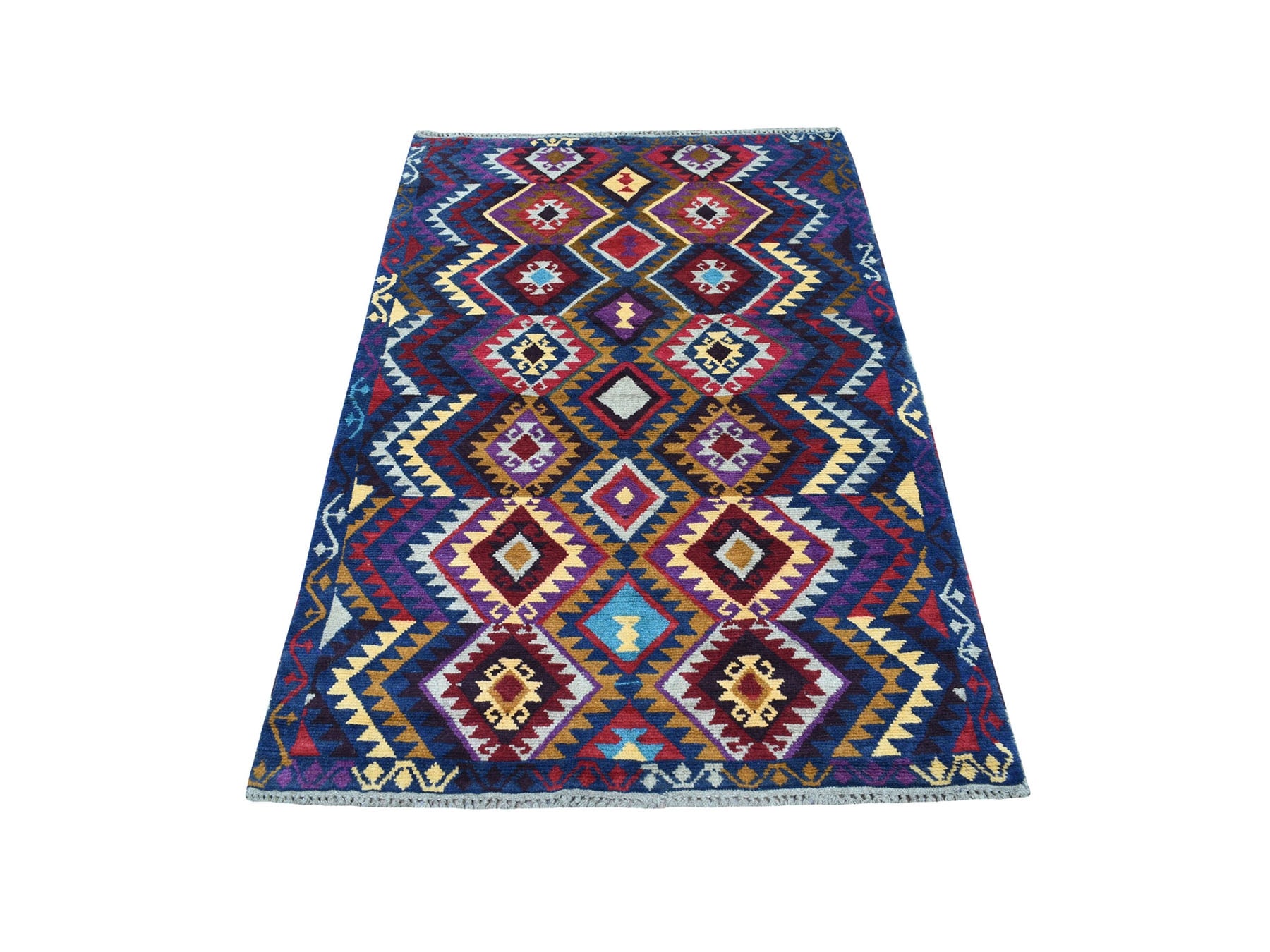 Baluch Tribal & Geometric hand-knotted wool rug in Blue, 3'8" x 5'7" — SKU O053276
