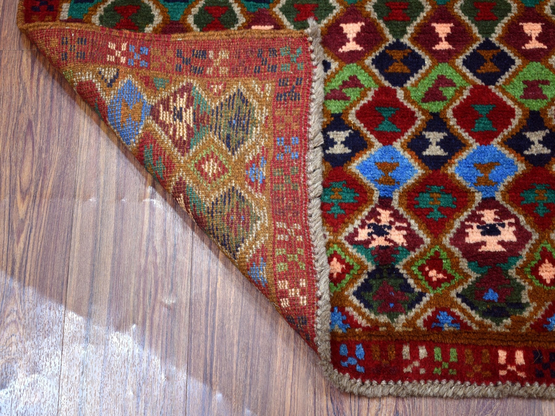 Baluch Tribal & Geometric hand-knotted wool rug in Red, 3'3" x 5' — SKU O053292 (view 2)