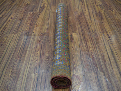 Multicolored 3'3" x 4'7" Tribal Hand knotted Wool Rug - Sku: O053294