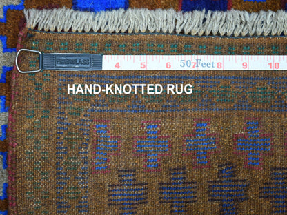 Multicolored 3'3" x 4'7" Tribal Hand knotted Wool Rug - Sku: O053294