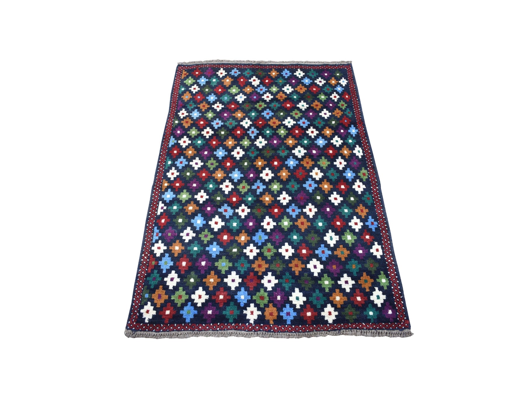 Baluch Tribal & Geometric hand-knotted wool rug in Blue, 3'4" x 4'8" — SKU O053296