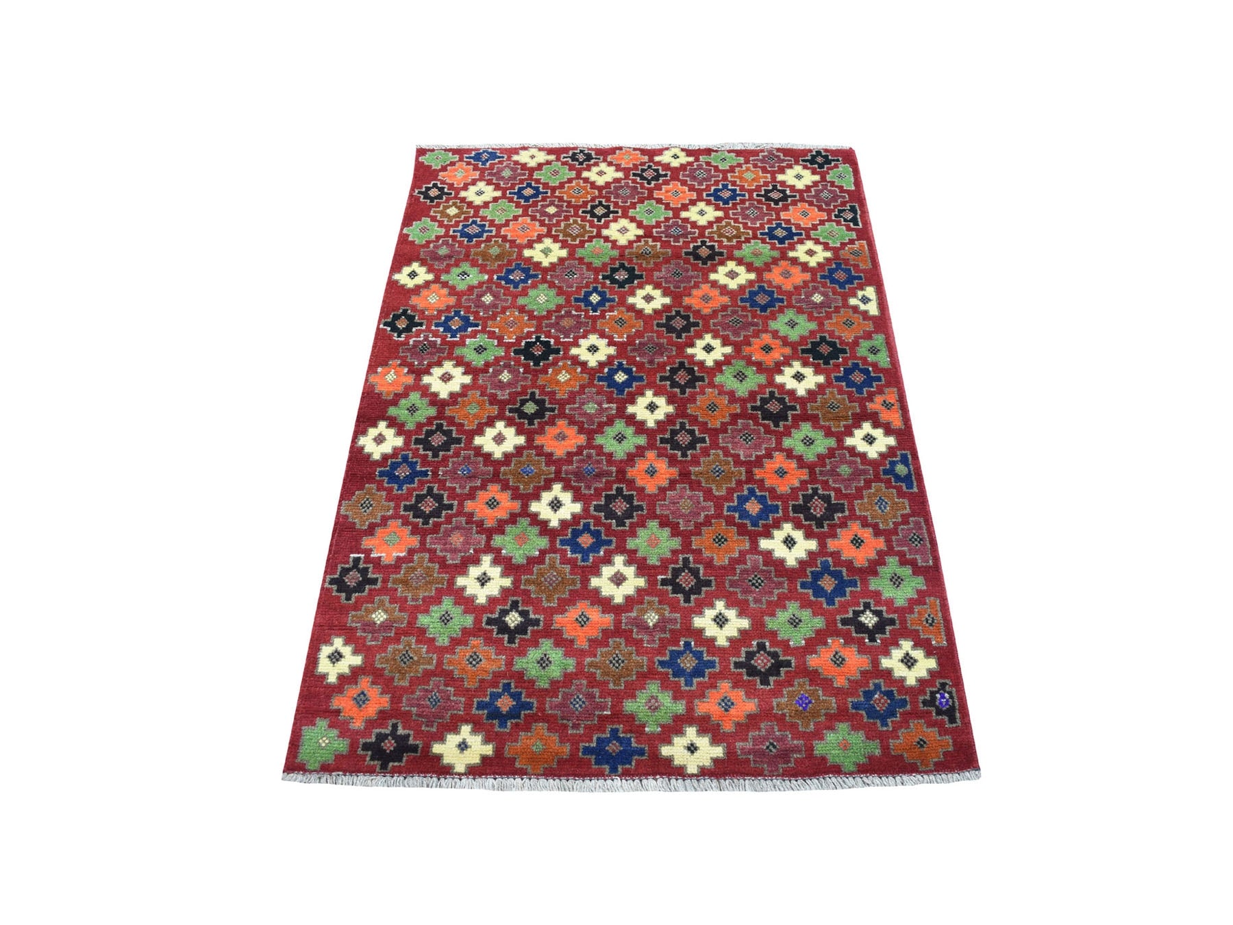 Baluch Tribal & Geometric hand-knotted wool rug in Red, 3'1" x 4'10" — SKU O053299