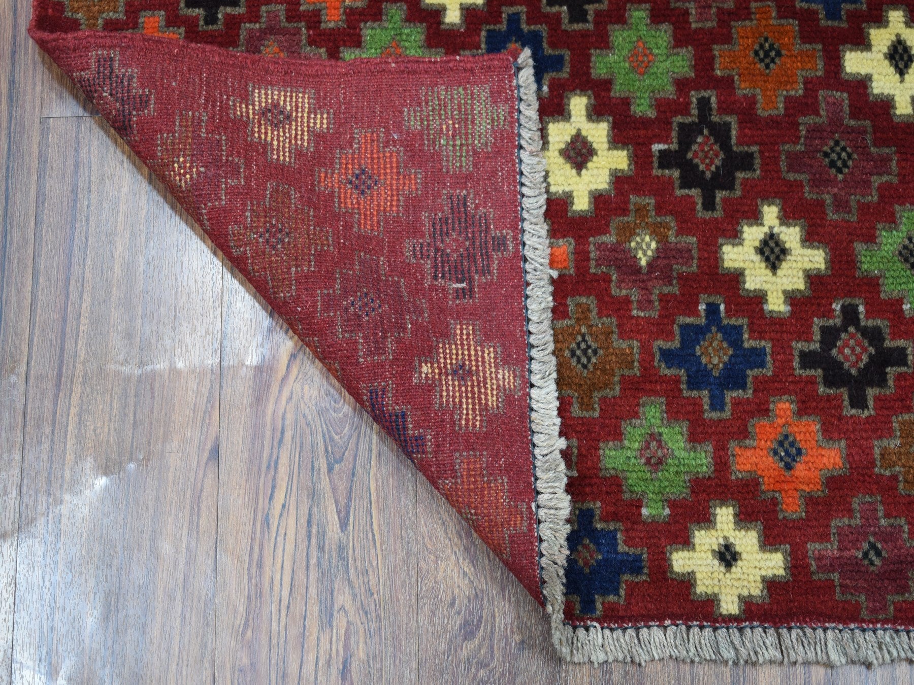 Baluch Tribal & Geometric hand-knotted wool rug in Red, 3'1" x 4'10" — SKU O053299 (view 2)