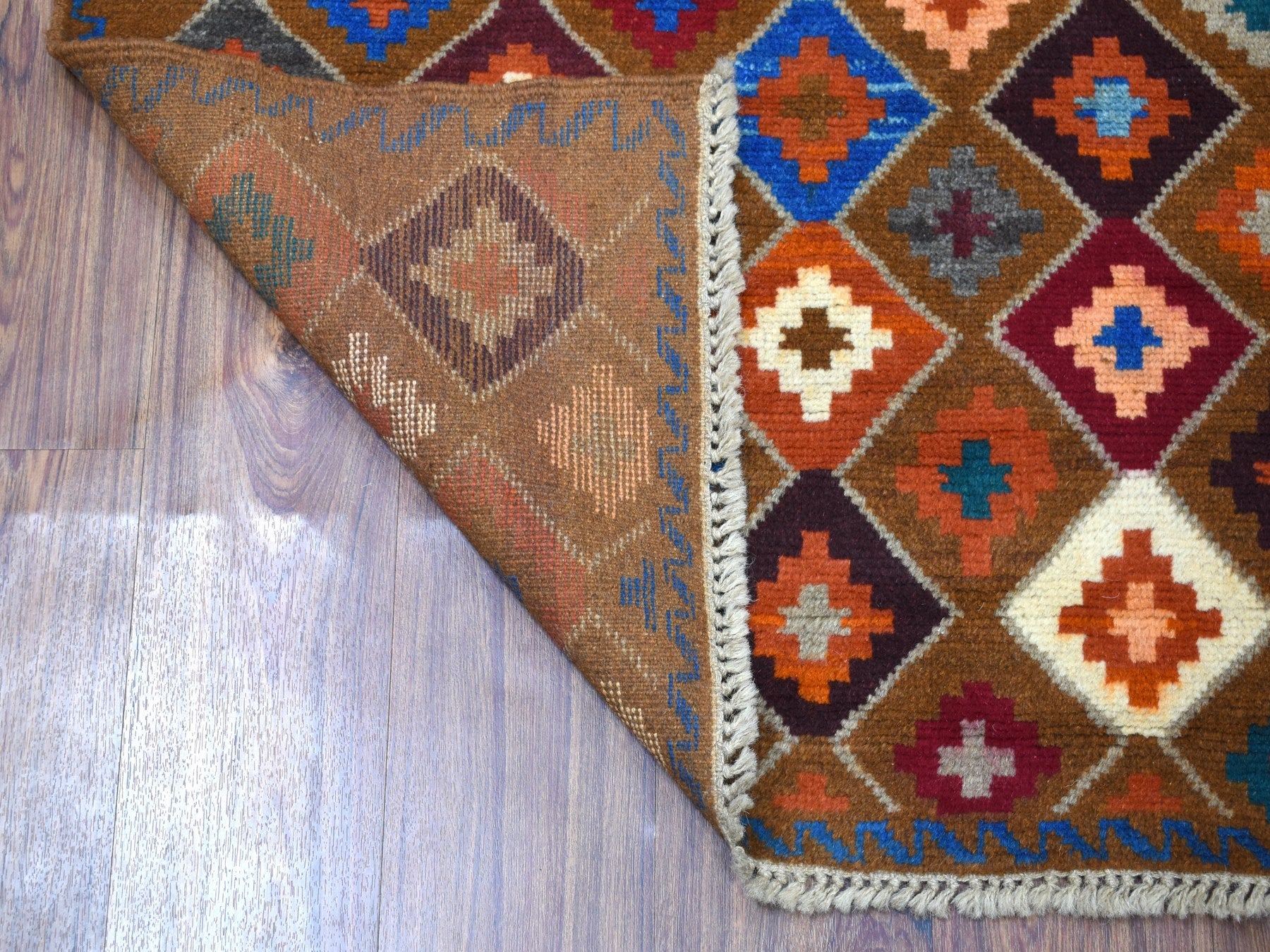 Baluch Tribal & Geometric hand-knotted wool rug in Multicolored, 3'5" x 4'10" — SKU O053301 (view 2)