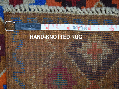 Multicolored 3'5" x 4'10" Tribal Hand knotted Wool Rug - Sku: O053301
