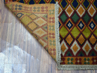 Multicolored 4'3" x 6'1" Tribal Hand knotted Wool Rug - Sku: O053302