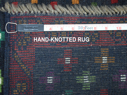 Blue 4'3" x 6'0" Tribal & Geometric Hand knotted Wool Rug - Sku: O053305